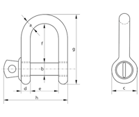 Green Pin Shackles BigMouth Technical Drawing